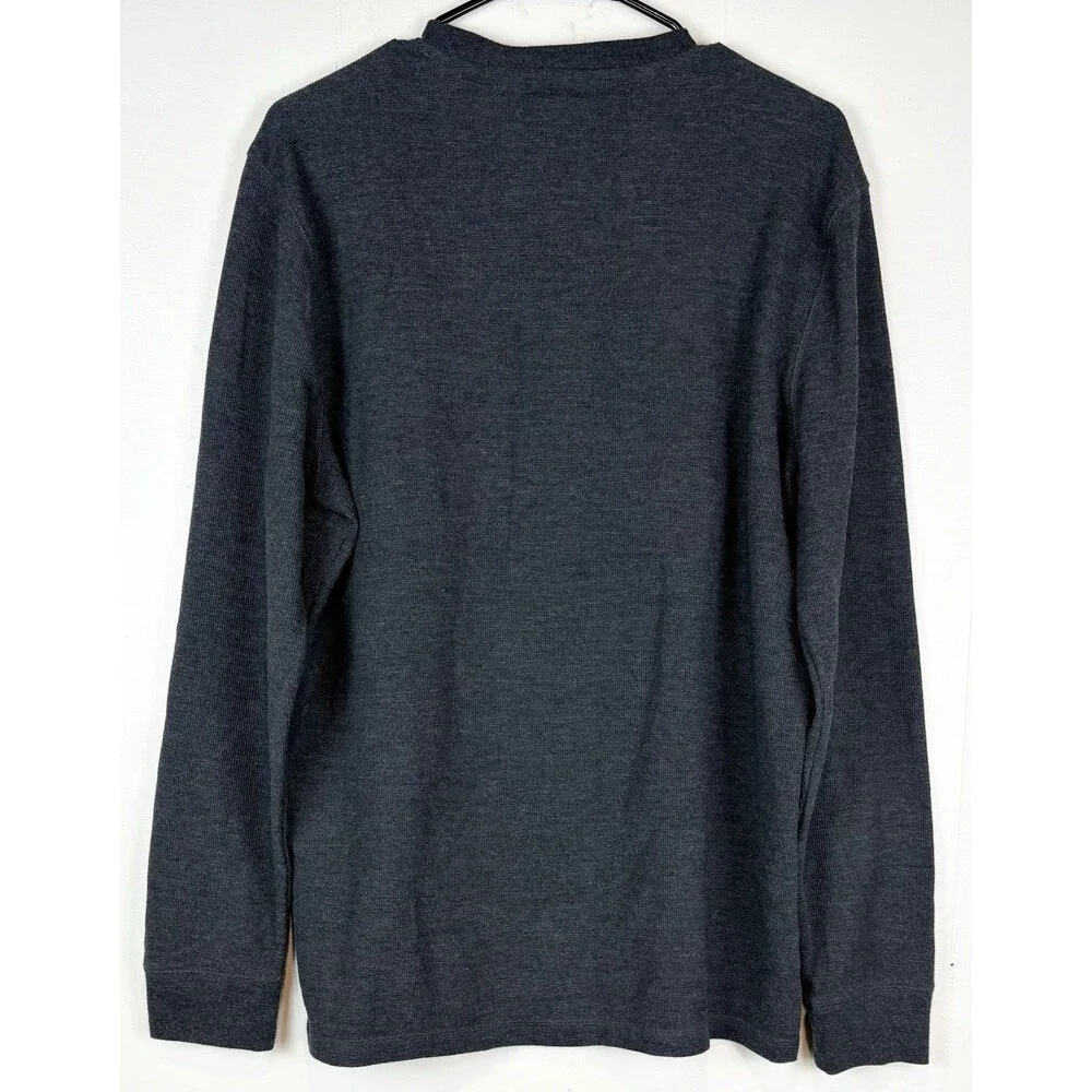 Banana Republic Men's Henley Shirt Long Sleeve Grey Sz Large